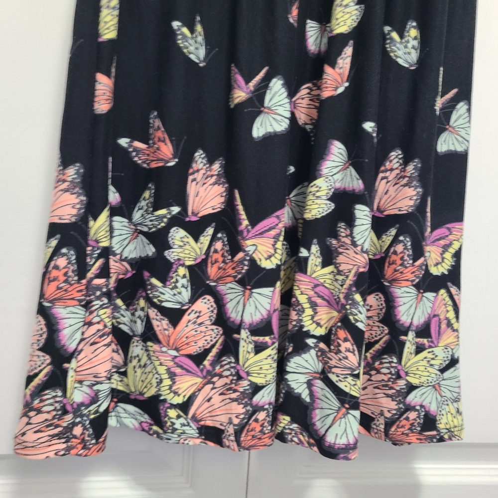 No Boundaries Black Butterfly Halter Sundress Cocktail NB Sweetheart Lace Back S - Picture 8 of 10